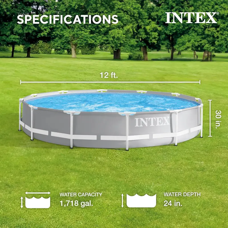 10ft x 30in Rust-Resistant Above-Ground Pool Kit – 1185-Gallon Capacity with 330 GPH Pump