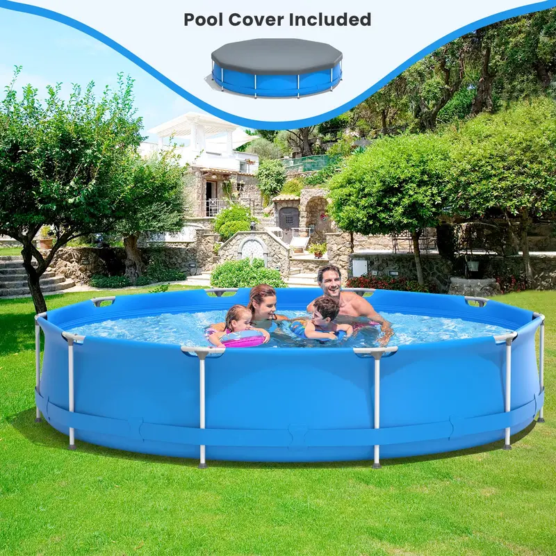 12-Foot Round Above-Ground Pool – Steel-Frame Backyard Swimming Pool (30" Deep) 2