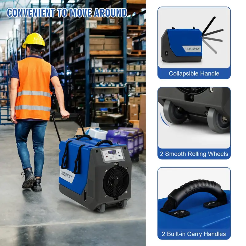 180-PPD Industrial-Strength Dehumidifier for Basements, Warehouses, and Expansive Facilities
