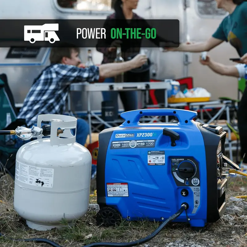 2300W Dual-Fuel Inverter Generator – Portable Gasoline and Propane Power Source for RVs, Campsites, and Emergency Backup 2