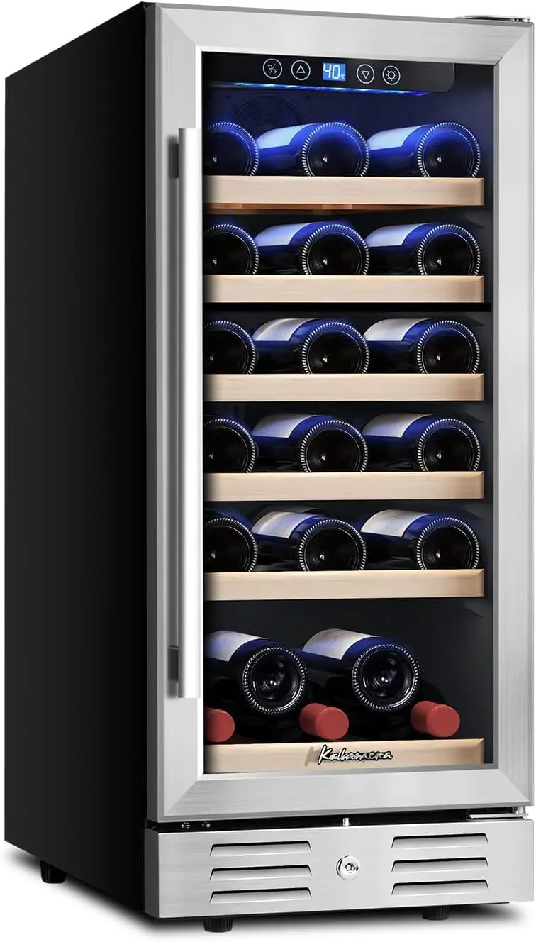 24-Inch Dual-Zone Wine Cooler – 46-Bottle Stainless Steel Refrigerator, Built-In or Freestanding, Reversible Glass Door 2