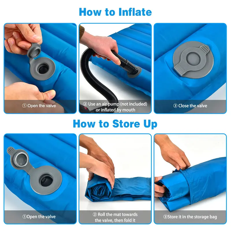 3-Inch Thick Inflatable Camping Pad — Waterproof Backpacking Air Mattress for Car and Trail Use 2