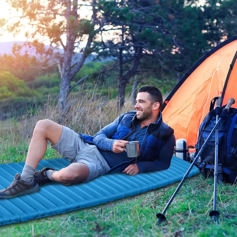 3-Inch Thick Inflatable Camping Pad — Waterproof Backpacking Air Mattress for Car and Trail Use