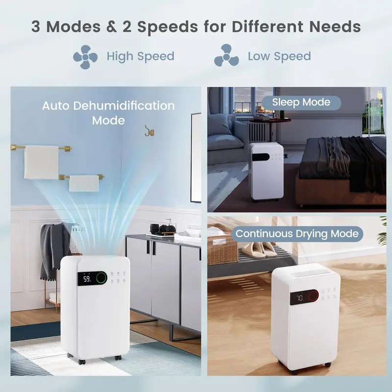 32-Pint Residential Dehumidifier Featuring Child Safety Lock, Quiet Sleep Mode, and Intuitive LED Status Display