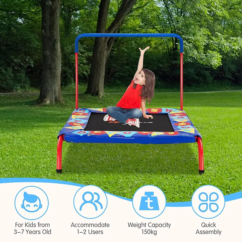 36-Inch Square Toddler Trampoline – Heavy-Duty Indoor Rebounder with 330 lb Weight Capacity
