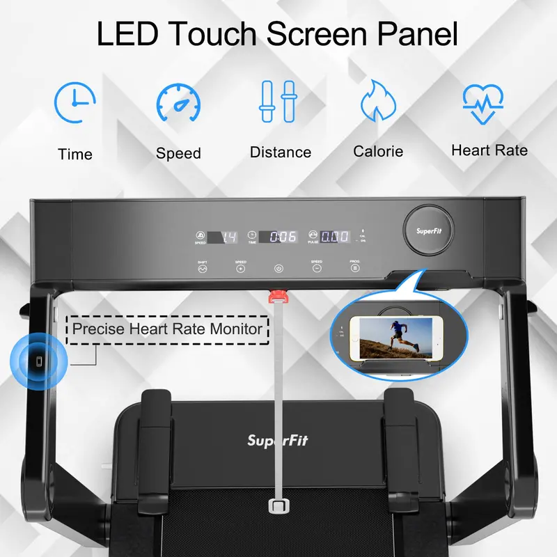 4.0 HP Electric Folding Treadmill – Superfit Model with LED Touchscreen & Compact Storage 2