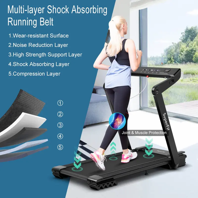 4.0 HP Electric Folding Treadmill – Superfit Model with LED Touchscreen & Compact Storage