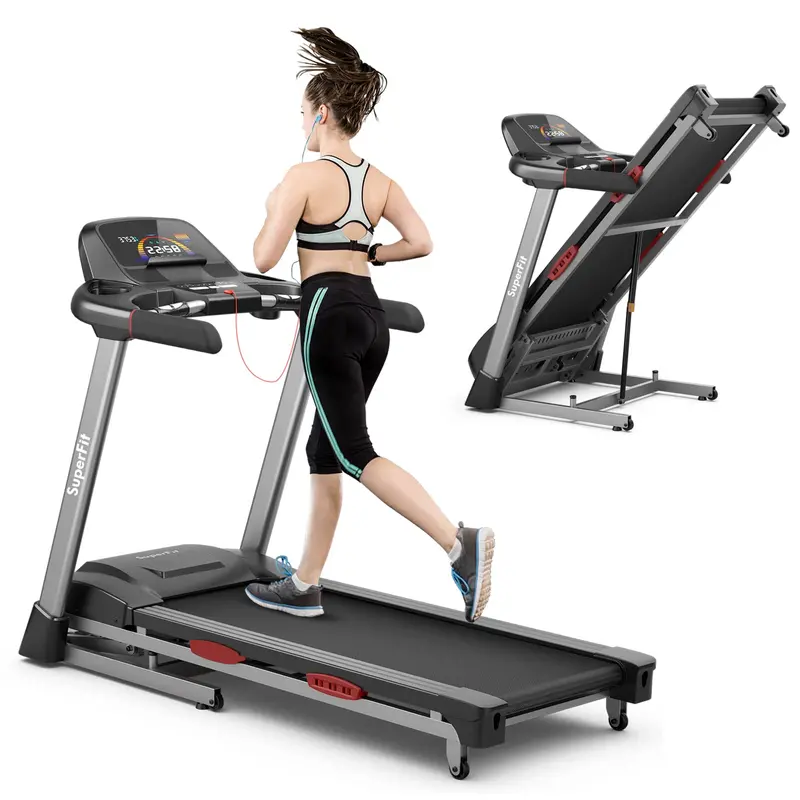 4.75 HP Motorized Folding Treadmill – High-Performance Home Exercise Machine with 15% Automatic Incline