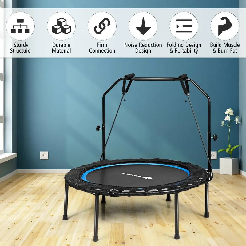 40-Inch Portable Foldable Fitness Trampoline – Compact Rebounder for Home Exercise
