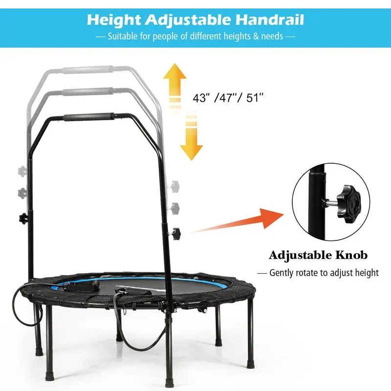 40-Inch Portable Foldable Fitness Trampoline – Compact Rebounder for Home Exercise