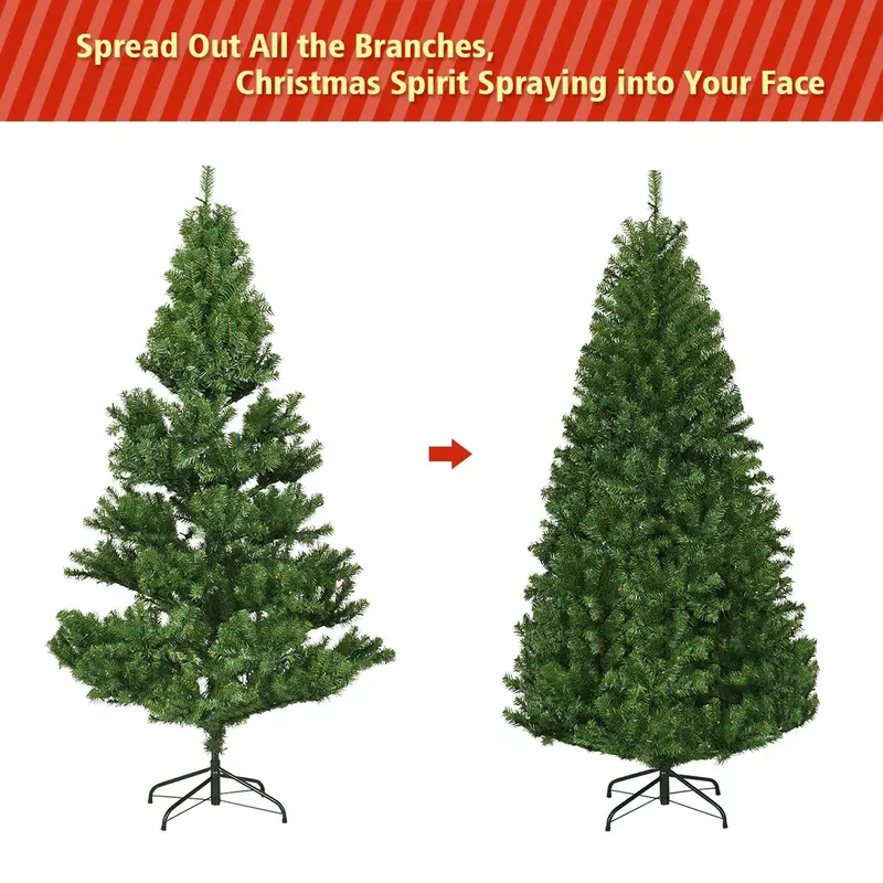 5-Foot Pre-Lit Artificial Christmas Tree – Lifelike Fir Design with Full Branching & Warm White LEDs