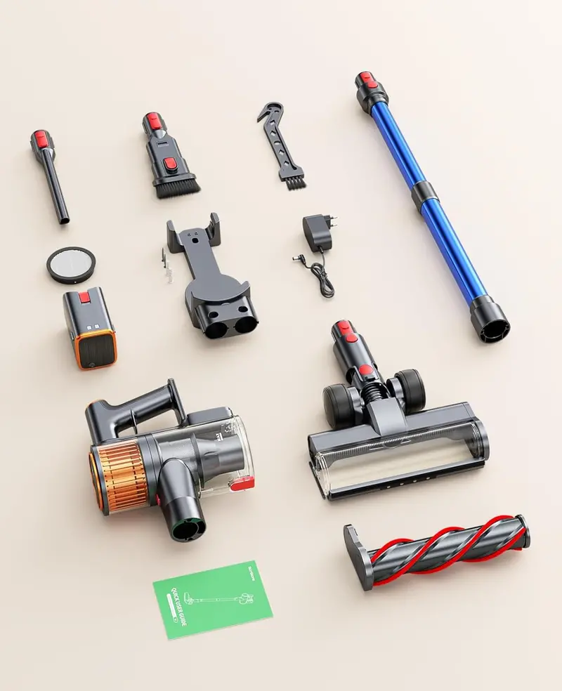 550W Cordless Stick Vacuum — 45KPa Suction, 60-Minute Runtime & Wall-Mount Charging Station for Pet Hair, Carpets & Hard Floors