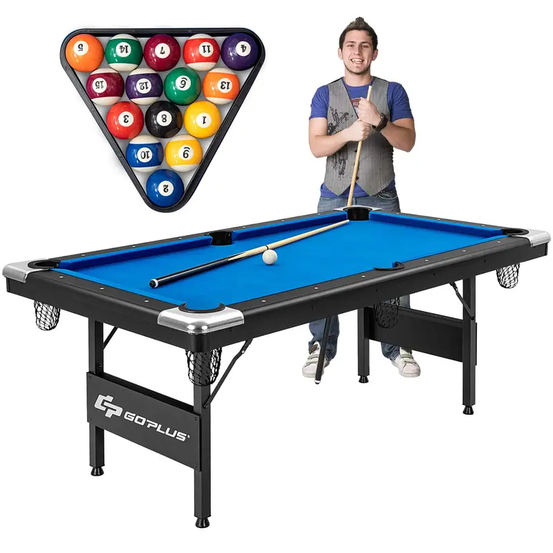 6-Foot Foldable Pool Table – Compact Billiards Set with Complete Accessories