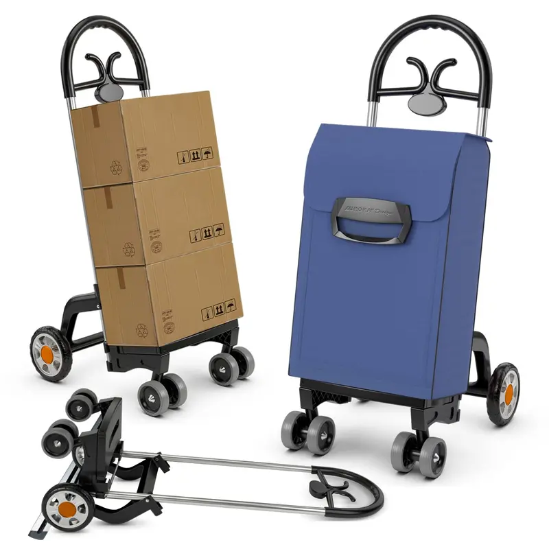 6-Wheel Expandable Grocery Cart — Heavy-Duty Folding Shopping Trolley with Reinforced Frame