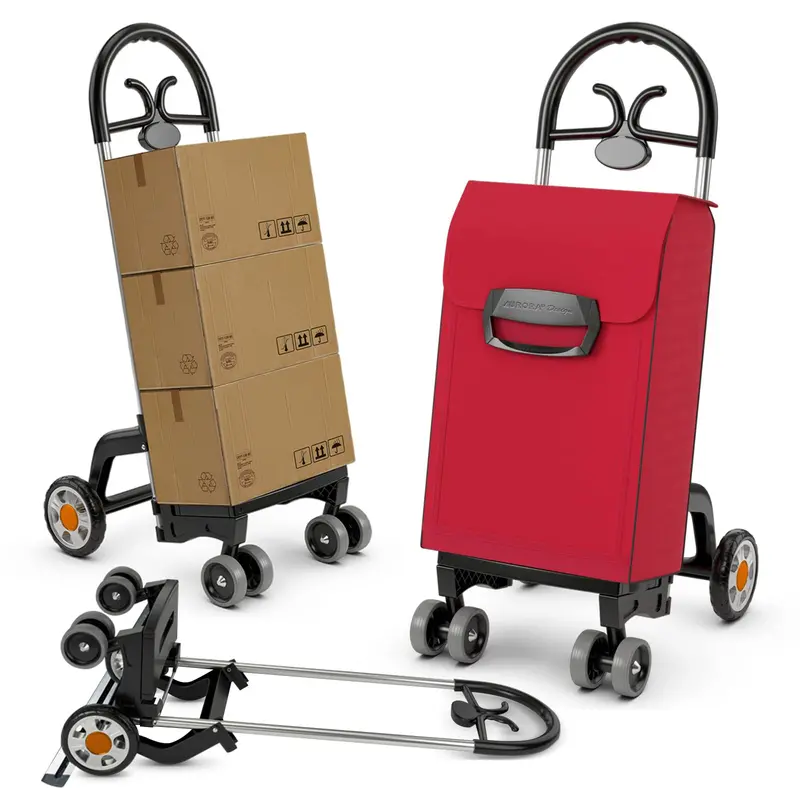 6-Wheel Expandable Grocery Cart — Heavy-Duty Folding Shopping Trolley with Reinforced Frame