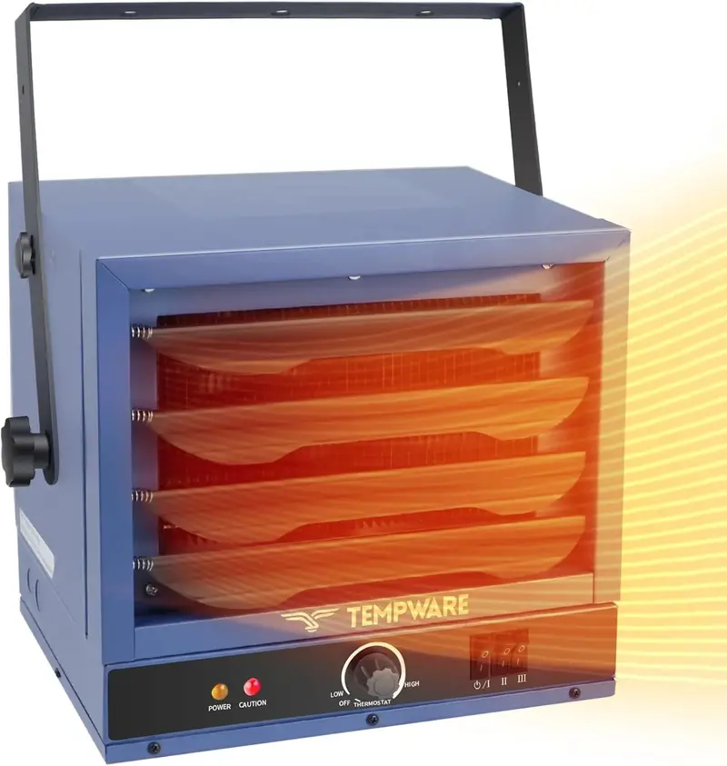 7500W Digital Garage Heater for EV Workshops – Ceiling-Mounted 240V Fan-Forced Heater with Remote Control, 12-Hour Timer & Precision Thermostat