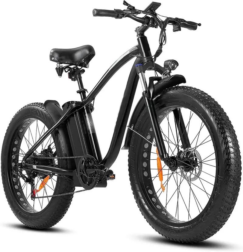 750W Electric Mountain Bike — 48V/15Ah Removable Battery, Dual Hydraulic Disc Brakes, Shimano 7-Speed Drivetrain, Matte Black Finish