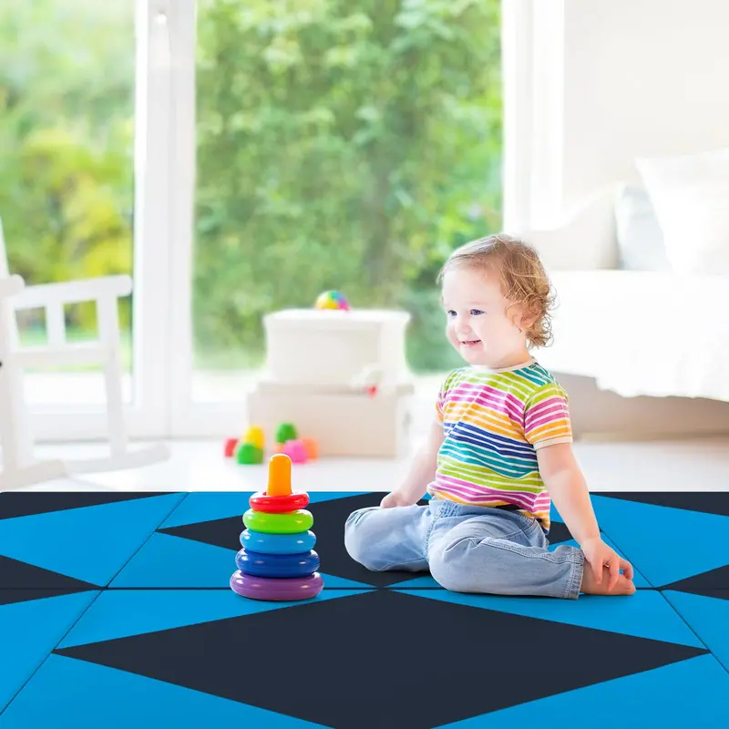 8-Foot Foldable Tumbling Mat – 4-Inch Dense Foam Core with Secure Hook-and-Loop Fasteners and Dual Carry Straps