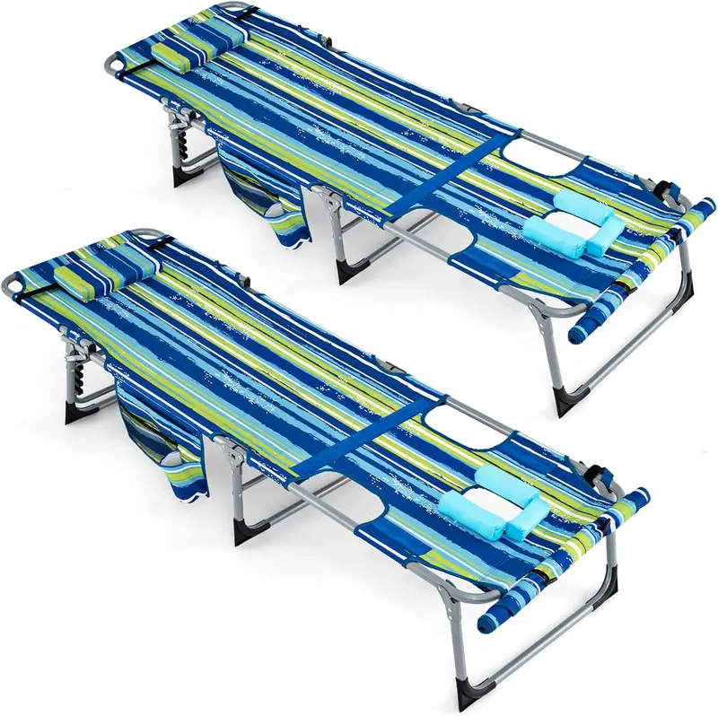 Adjustable Outdoor Lounge Chair – Five-Tier Recline, Sunbathing Cutouts, and Durable Construction