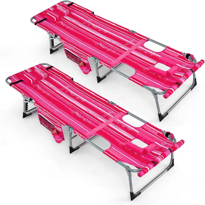 Adjustable Outdoor Lounge Chair – Five-Tier Recline, Sunbathing Cutouts, and Durable Construction