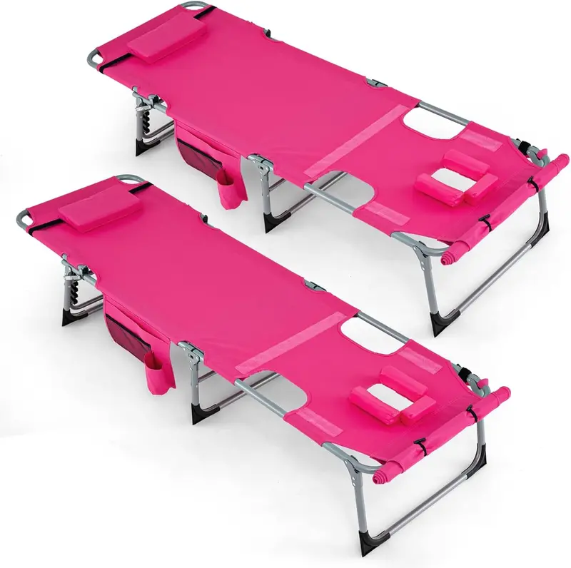 Adjustable Outdoor Lounge Chair – Five-Tier Recline, Sunbathing Cutouts, and Durable Construction