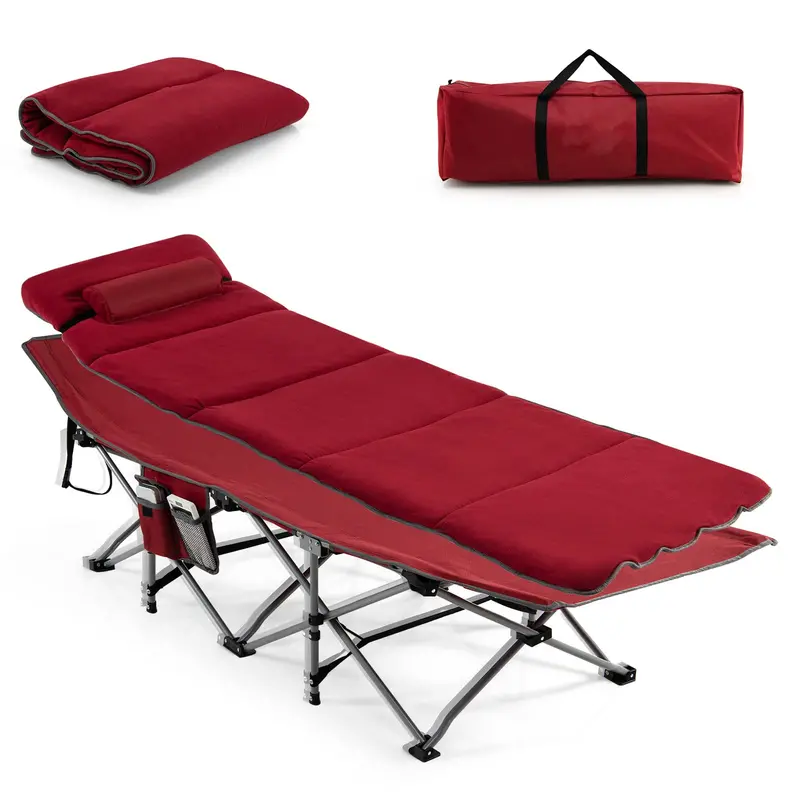 All-in-One Folding Camping Cot – Built-in Mattress and Pillow for Comfort On the Go 2