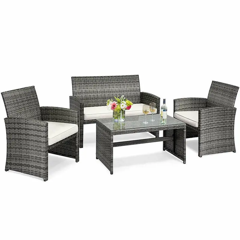 All-in-One Wicker Patio Furniture Set – 4-Piece Outdoor Living Collection 2
