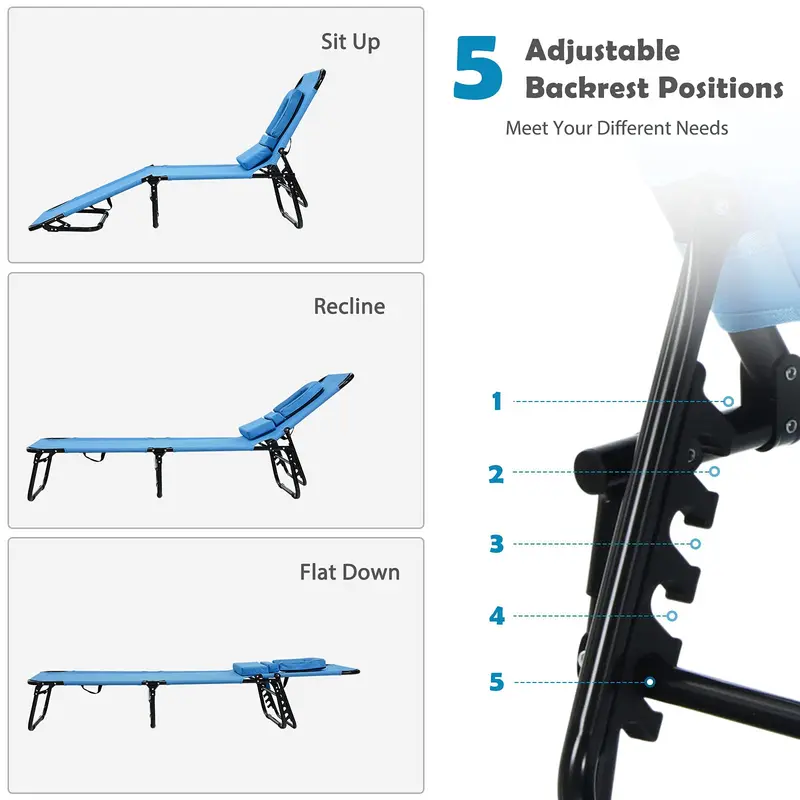 All-Terrain Folding Lounge Chair – Beach, Pool, Balcony & Patio Ready