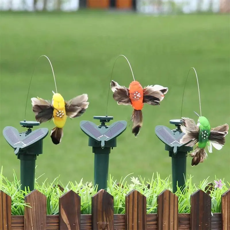 Animated Solar Garden Ornament – Dancing Hummingbird and Butterfly Sculpture 2