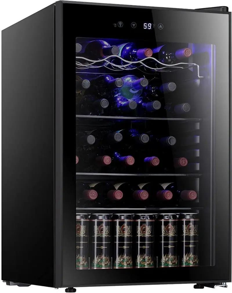 Antarctic Star 36-Bottle Freestanding Wine Cooler – 4.4 Cu. Ft Beverage Refrigerator Featuring Quiet Compressor and Adjustable Temperature Control