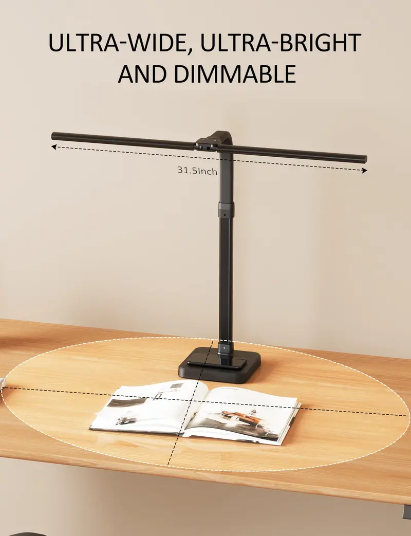 Architect-Style Dual-Head LED Desk Lamp – 24W Power, 5 Brightness Settings, and Precision Gooseneck