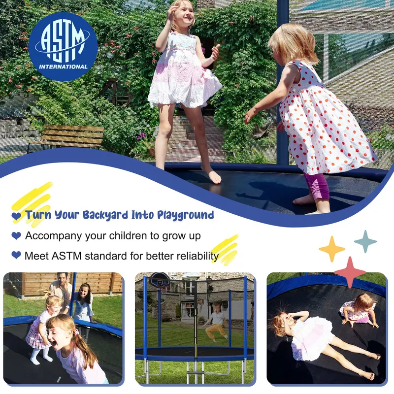 ASTM-Certified Round Trampoline – Heavy-Duty Bounce Platform in 12FT, 14FT, 15FT, and 16FT Sizes