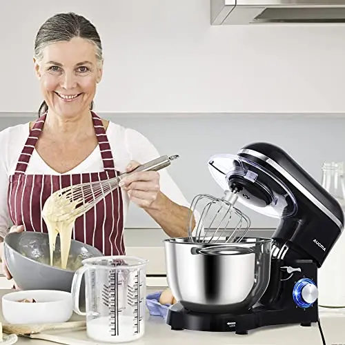 Aucma 6.5-Quart 660W Tilt-Head Stand Mixer – 6-Speed Kitchen Appliance for Baking Enthusiasts 2