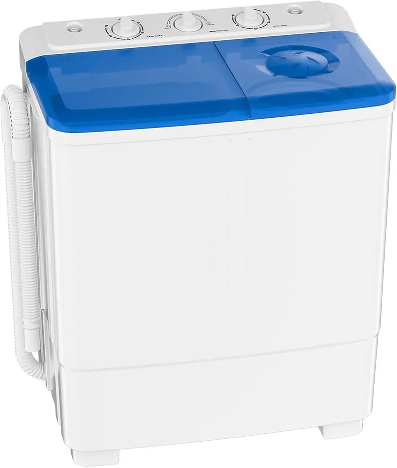 Auertech 28-Lb Twin-Tub Mini Washing Machine – Lightweight Portable Washer with Drain Pump, Optimized for Dorms, Apartments, and RV Use