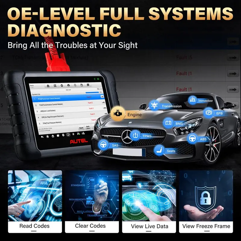 Autel MK808S Professional OBD2 Scanner – 2023 Bi-Directional Diagnostic Tool with 28+ Reset Capabilities