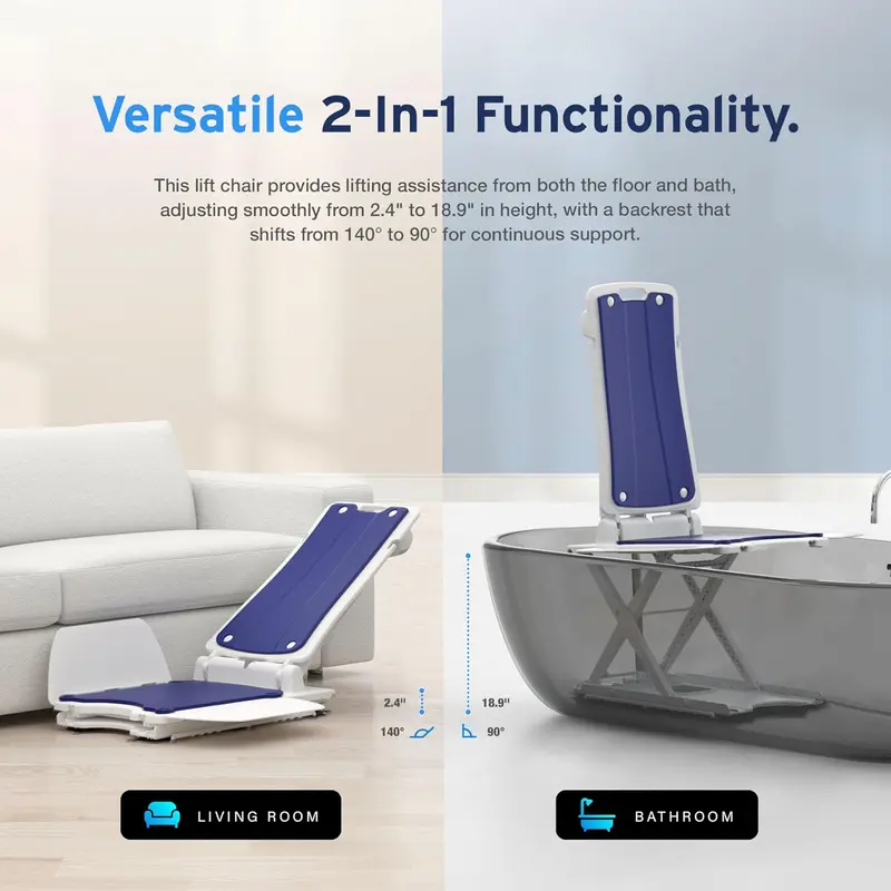 AYDMED 2-in-1 Electric Lift Recliner Chair – Waterproof, 308 lb Capacity, Height- and Backrest-Adjustable Seating