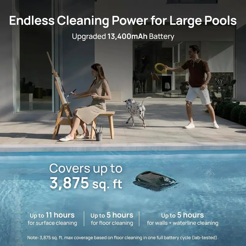 Beatbot AquaSense 2 Pro Cordless Robotic Pool Cleaner — Smart 5-in-1 Cleaning for Pools Up to 3,875 Sq Ft
