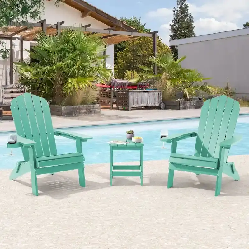 Bonosuki Swivel Adirondack Fire Pit Chairs – Foldable Dual-Seat Outdoor Set