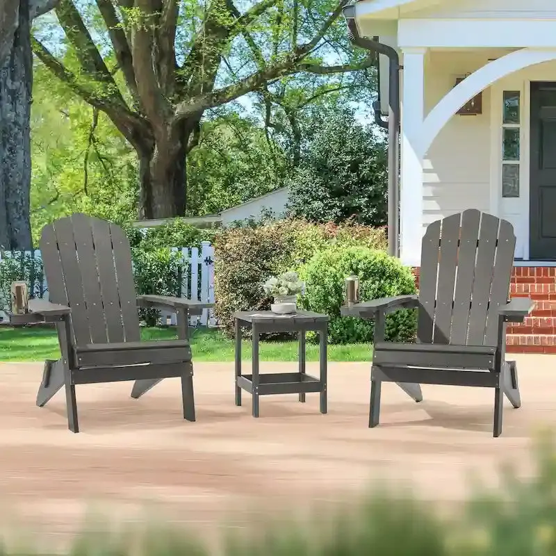 Bonosuki Swivel Adirondack Fire Pit Chairs – Foldable Dual-Seat Outdoor Set