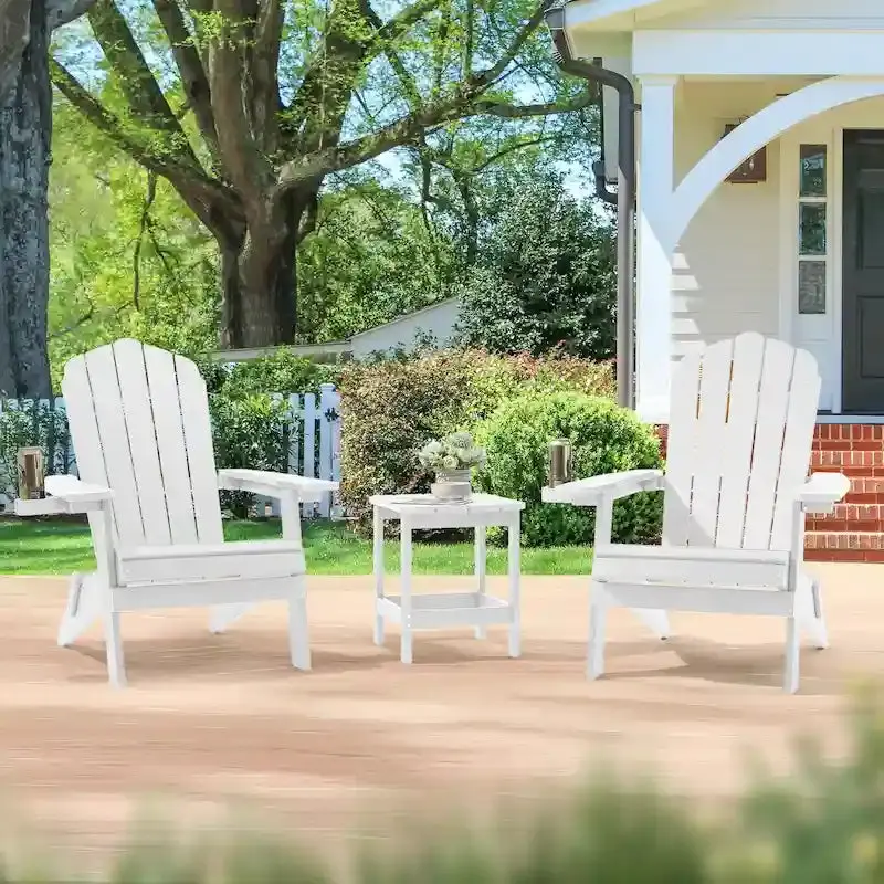 Bonosuki Swivel Adirondack Fire Pit Chairs – Foldable Dual-Seat Outdoor Set