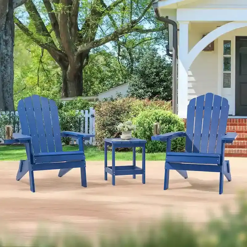 Bonosuki Swivel Adirondack Fire Pit Chairs – Foldable Dual-Seat Outdoor Set
