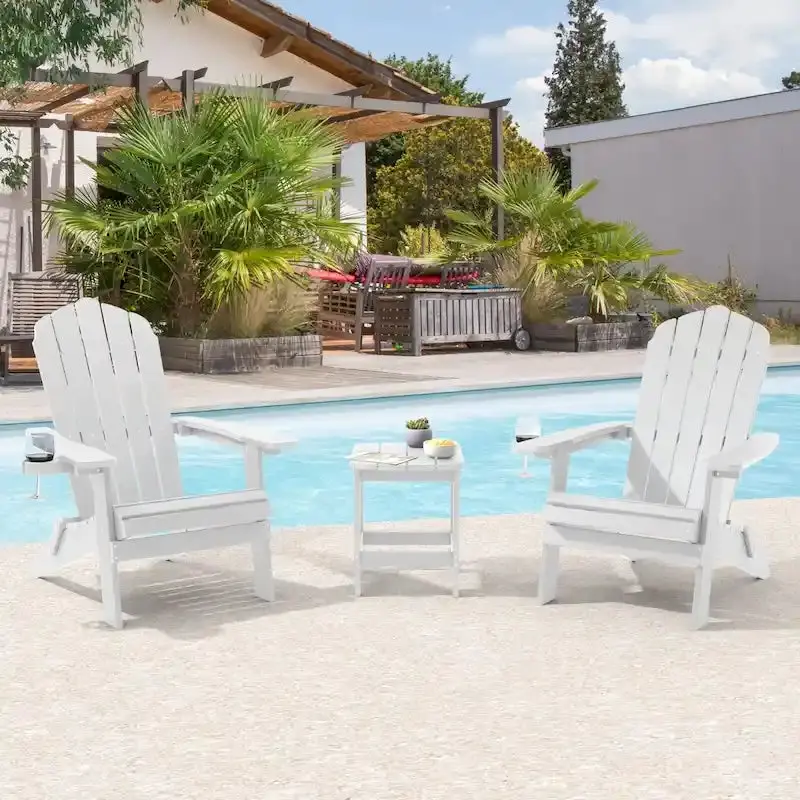 Bonosuki Swivel Adirondack Fire Pit Chairs – Foldable Dual-Seat Outdoor Set