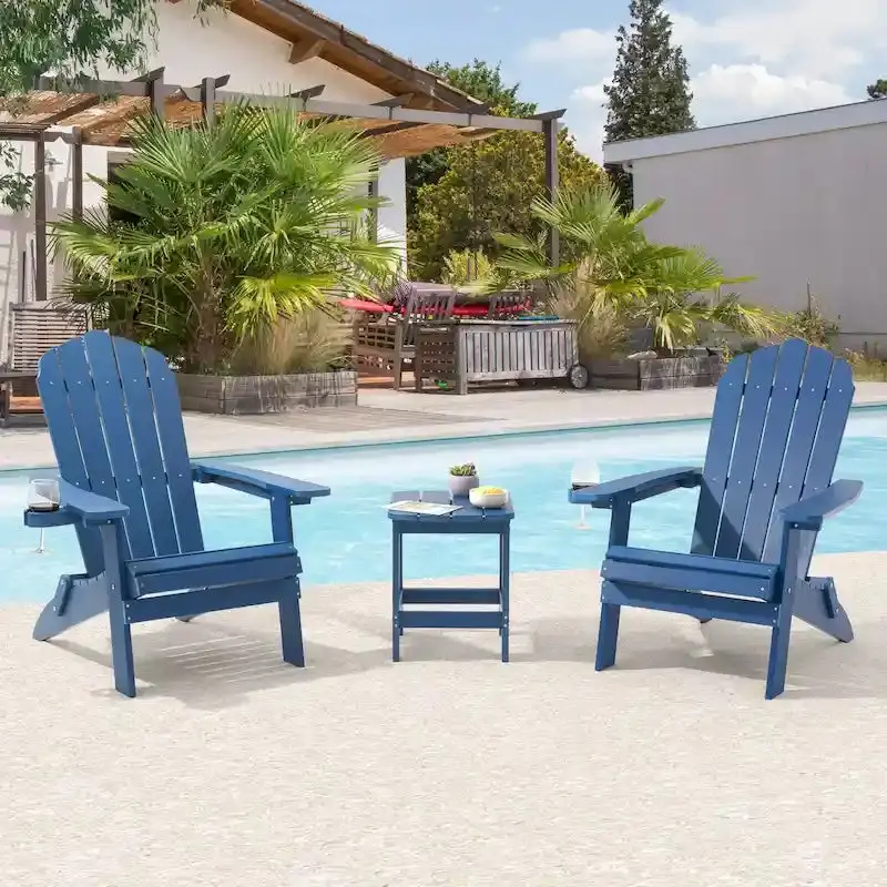 Bonosuki Swivel Adirondack Fire Pit Chairs – Foldable Dual-Seat Outdoor Set
