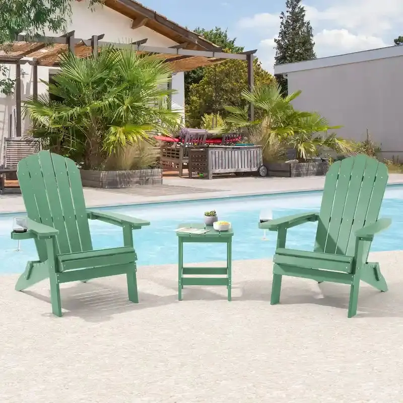 Bonosuki Swivel Adirondack Fire Pit Chairs – Foldable Dual-Seat Outdoor Set