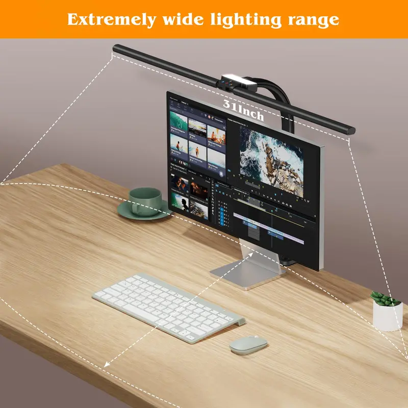 Clamp-Mount Dual-Light LED Desk Lamp – 24W Output, Adjustable CCT and Brightness, Articulating Gooseneck for Workspaces