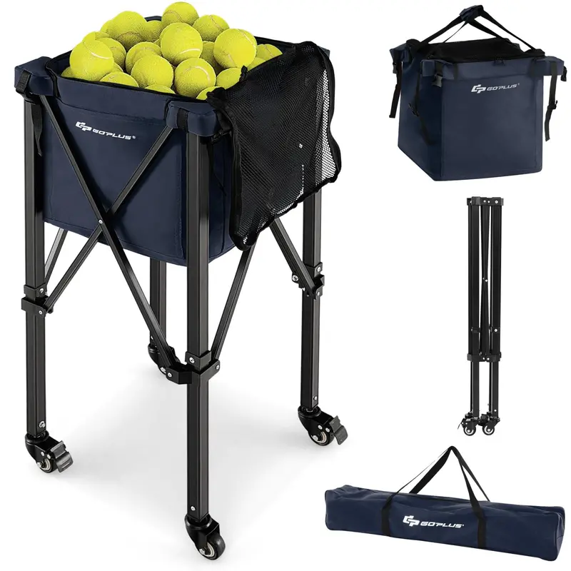 Collapsible Aluminum Tennis Ball Hopper — Two-Tier, Lightweight Ball Collection System
