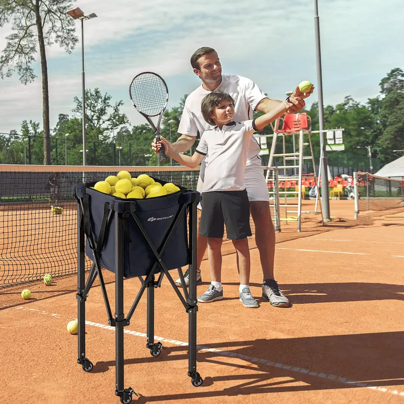 Collapsible Aluminum Tennis Ball Hopper — Two-Tier, Lightweight Ball Collection System 2