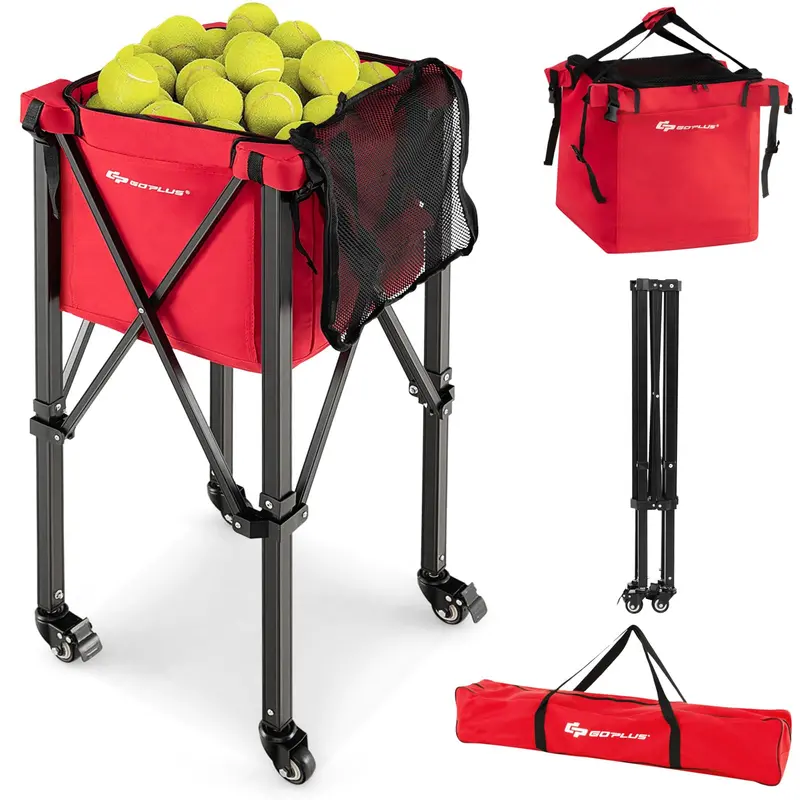 Collapsible Aluminum Tennis Ball Hopper — Two-Tier, Lightweight Ball Collection System