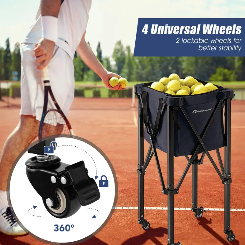 Collapsible Aluminum Tennis Ball Hopper — Two-Tier, Lightweight Ball Collection System