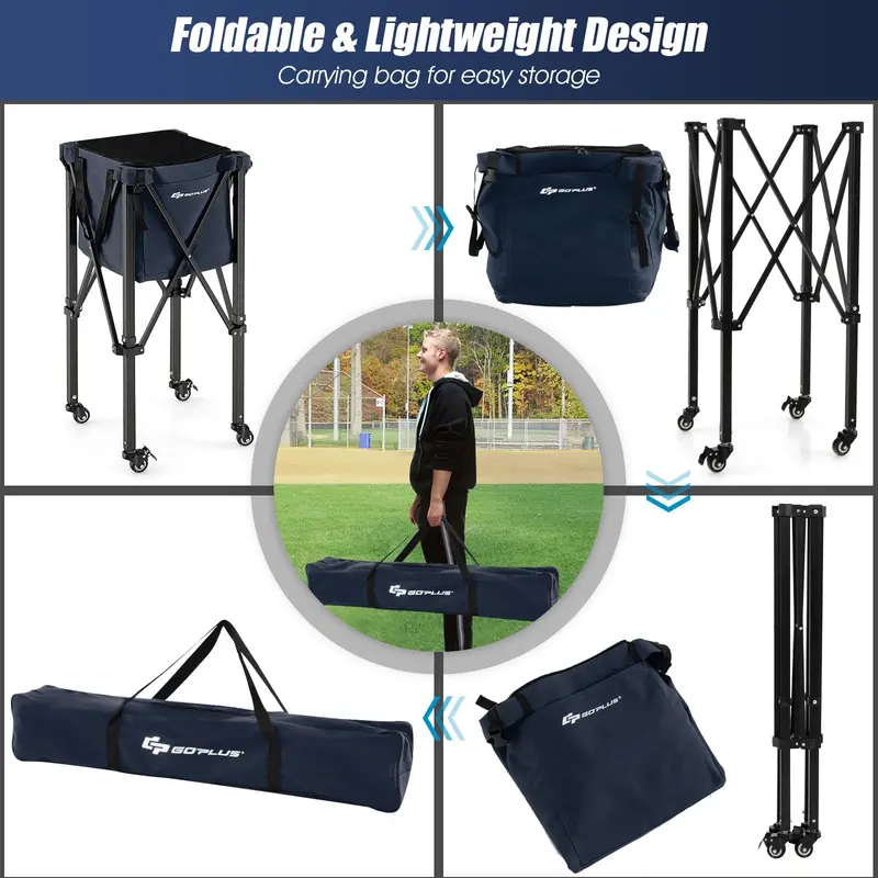Collapsible Aluminum Tennis Ball Hopper — Two-Tier, Lightweight Ball Collection System